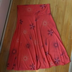 LuLaRoe medium azure red flowy skirt